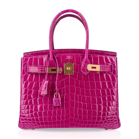 hermes crocodile pink bag|Hermes crocodile birkin bag price.